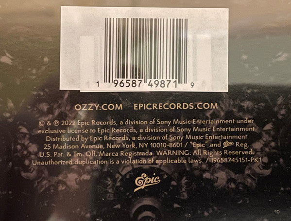 Ozzy Osbourne : Patient Number 9 (Car + 2xLP, Album, Ltd, Cle)