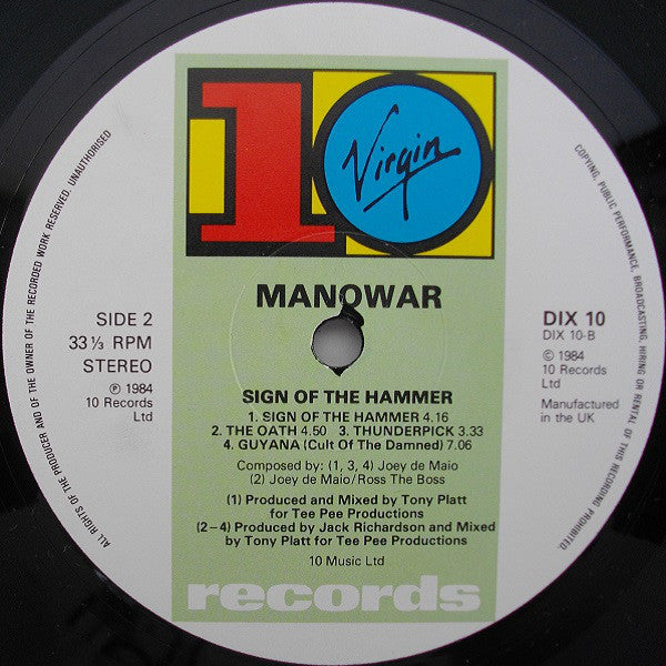 Manowar : Sign Of The Hammer (LP, Album)