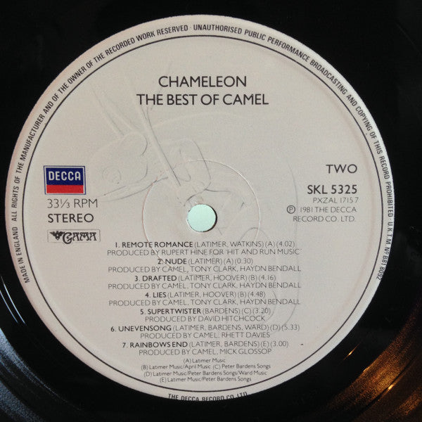 Camel : Chameleon  The Best Of Camel (LP, Comp)