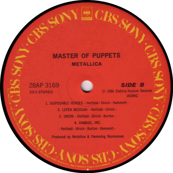 Metallica : Master Of Puppets (LP, Album)