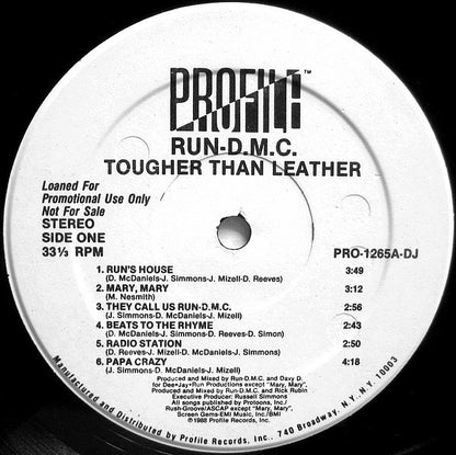 Run-DMC : Tougher Than Leather (LP, Album, Promo)