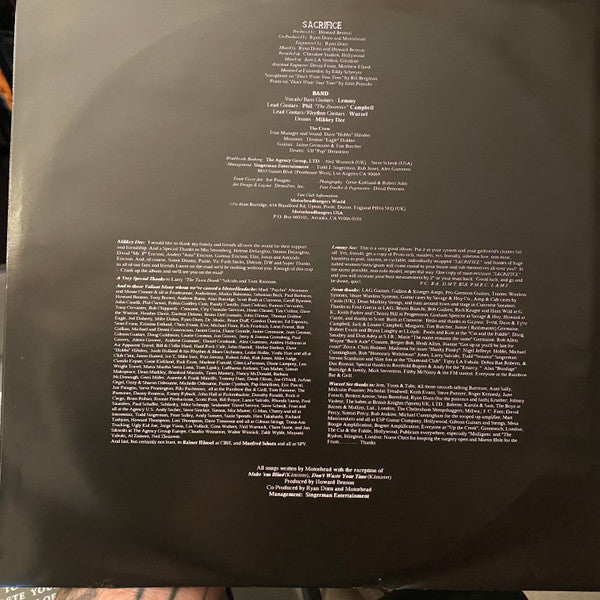 Motörhead : Sacrifice (LP, Album, Ltd, Num, Cle)