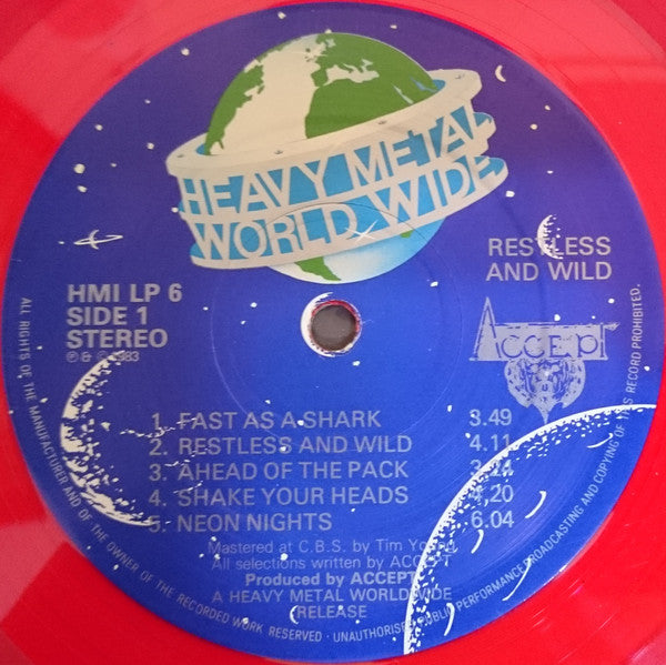 Accept : Restless & Wild (LP, Album, Ltd, Red)