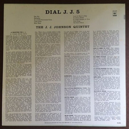 The J.J. Johnson Quintet : Dial J.J. 5 (LP, Album, Mono, RE)