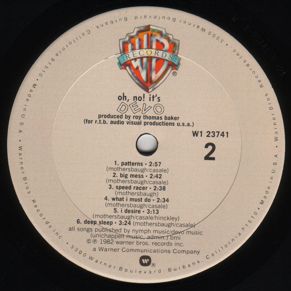 Devo : Oh, No! It's Devo (LP, Album, Club)