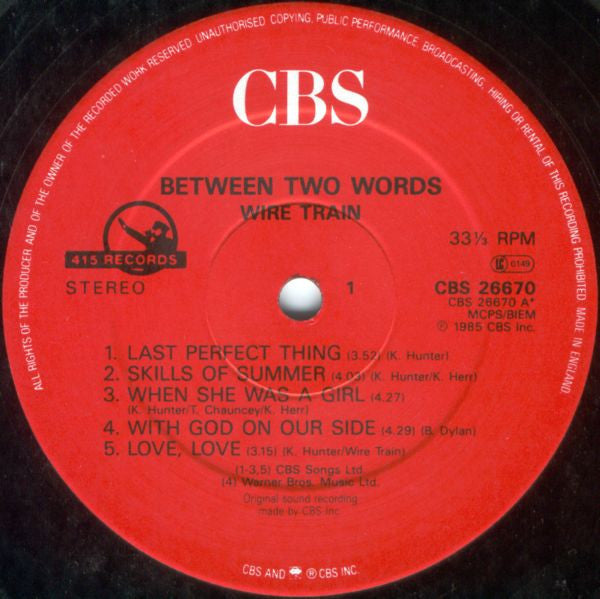 Wire Train : Between Two Words (LP, Album)