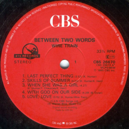 Wire Train : Between Two Words (LP, Album)
