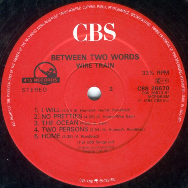 Wire Train : Between Two Words (LP, Album)