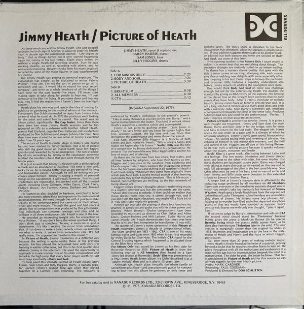 Jimmy Heath : Picture Of Heath (LP, Album)