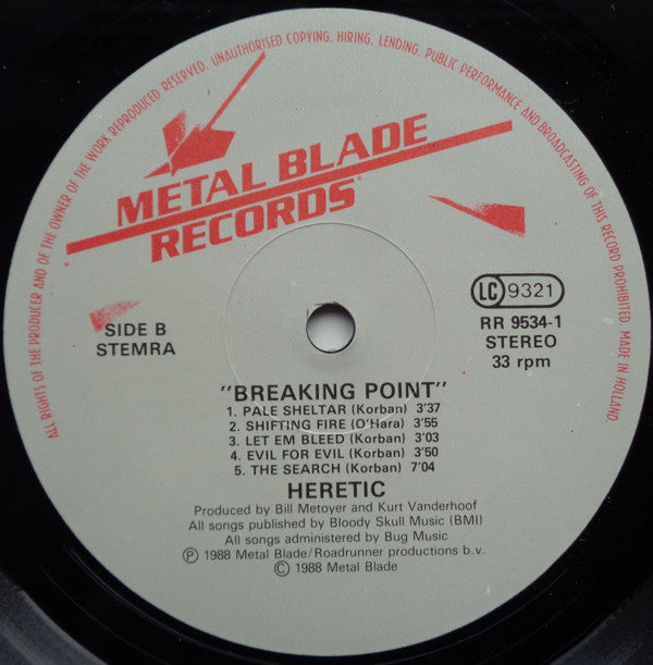 Heretic (10) : Breaking Point (LP, Album)
