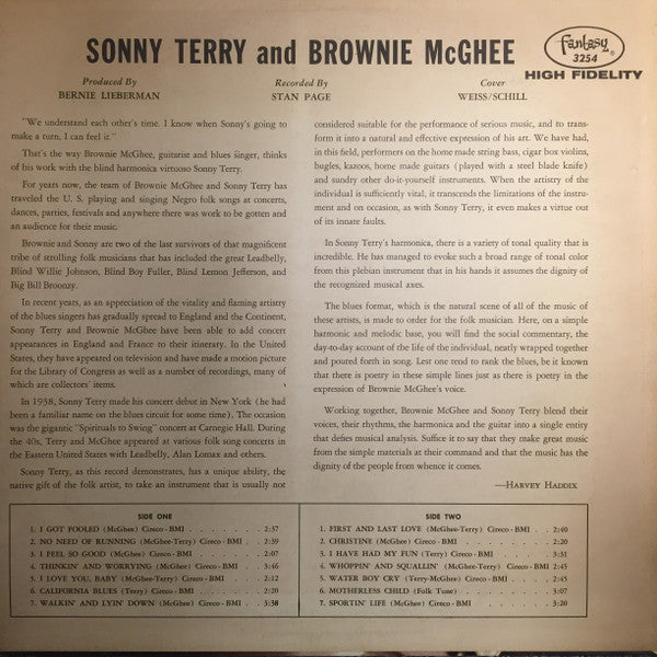 Sonny Terry & Brownie McGhee : Sonny Terry And Brownie McGhee (LP, Album, Mono, Red)