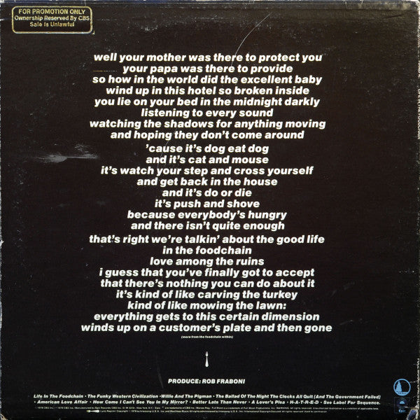 Tonio K. : Life In The Foodchain (LP, Album, Promo, Gre)