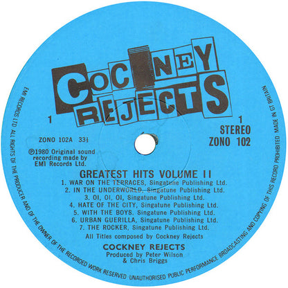 Cockney Rejects : Greatest Hits Vol. II (LP, Album)