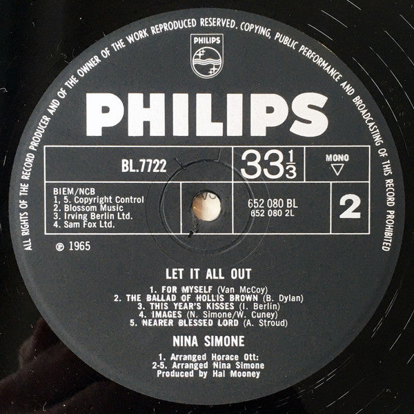 Nina Simone : Let It All Out (LP, Album, Mono)