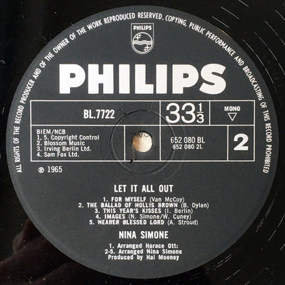 Nina Simone : Let It All Out (LP, Album, Mono)