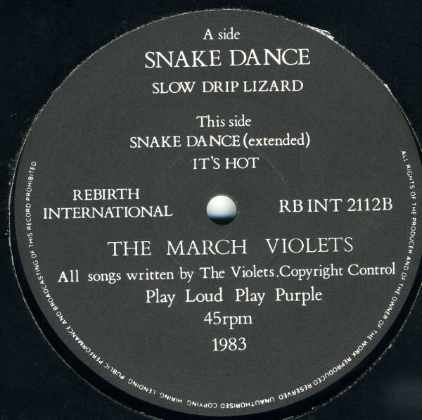 The March Violets : Snake Dance (12")