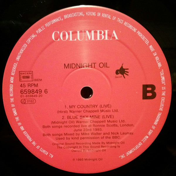 Midnight Oil : In The Valley (12")