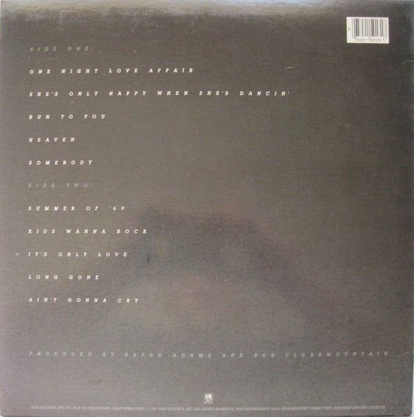 Bryan Adams : Reckless (LP, Album, Ele)