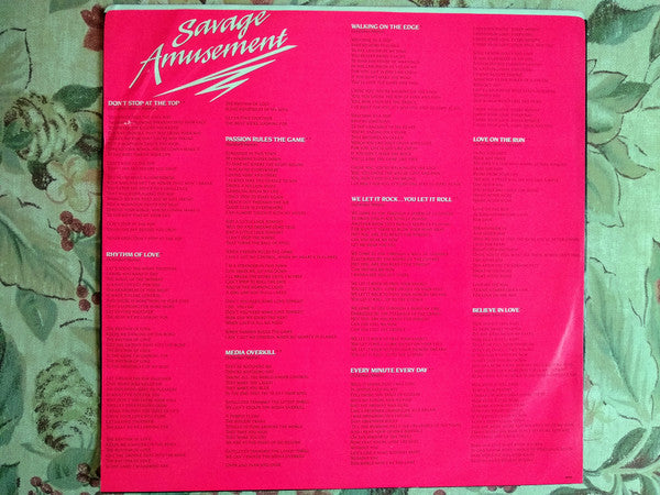 Scorpions : Savage Amusement (LP, Album, Promo)