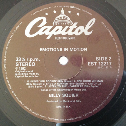 Billy Squier : Emotions In Motion (LP, Album)
