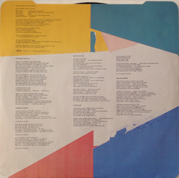 Billy Squier : Emotions In Motion (LP, Album)