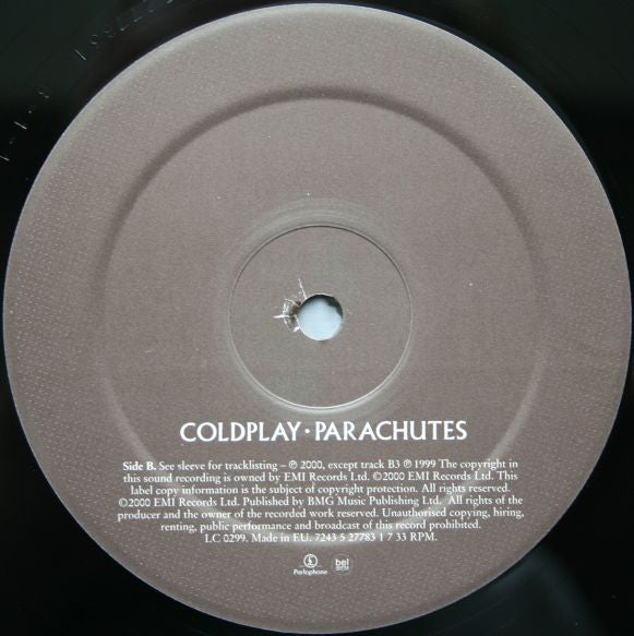 Coldplay : Parachutes (LP, Album)