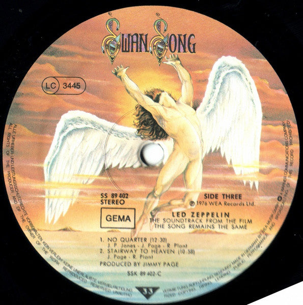 Led Zeppelin : The Soundtrack From The Film The Song Remains The Same (2xLP, Album, RP)