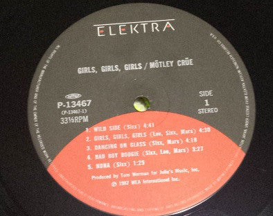 Mötley Crüe : Girls, Girls, Girls (LP, Album)