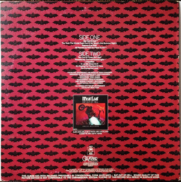 Meat Loaf : Bat Out Of Hell (LP, Album, Ltd, Pic)