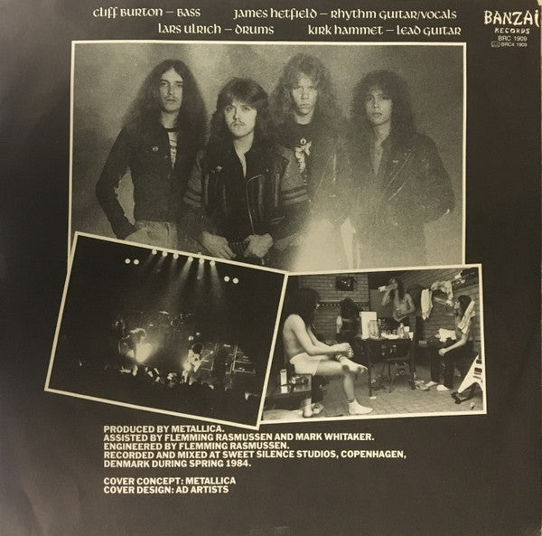 Metallica : Ride The Lightning (LP, Album, Whi)
