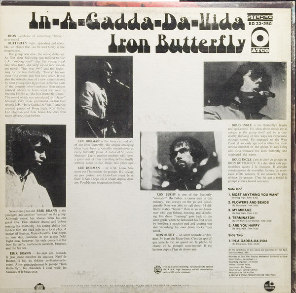 Iron Butterfly : In-A-Gadda-Da-Vida (LP, Album, RE)