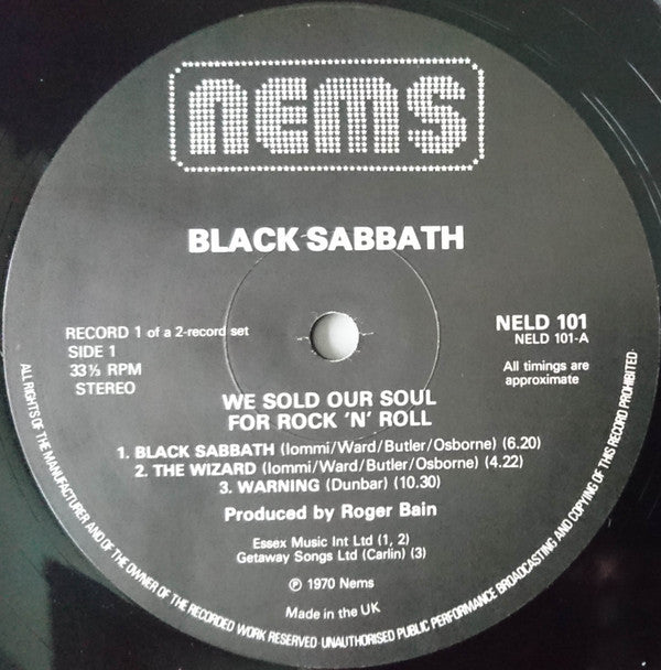 Black Sabbath : We Sold Our Soul For Rock 'N' Roll (2xLP, Comp, RE, Gat)