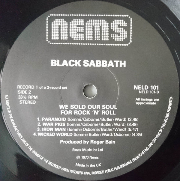 Black Sabbath : We Sold Our Soul For Rock 'N' Roll (2xLP, Comp, RE, Gat)
