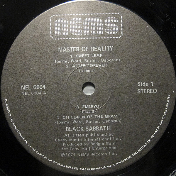 Black Sabbath : Master Of Reality (LP, Album, RE)