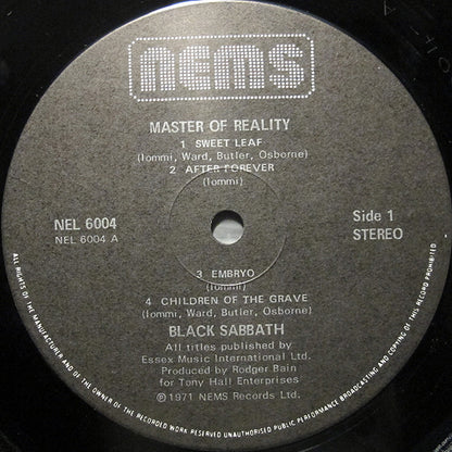 Black Sabbath : Master Of Reality (LP, Album, RE)