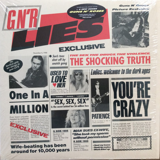 Guns N' Roses : G N' R Lies (LP, Album, Unc)