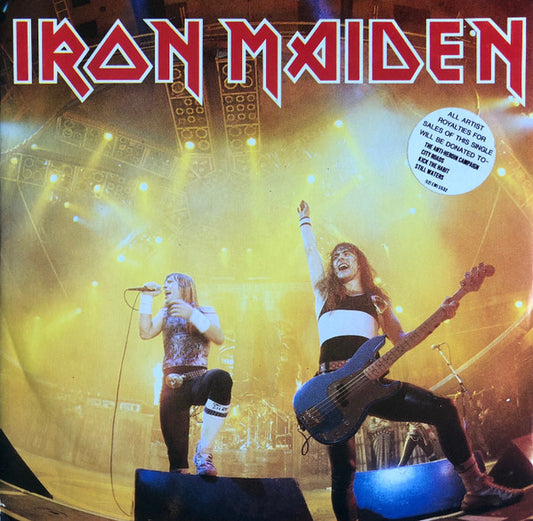 Iron Maiden : Running Free (12", Single, Bla)